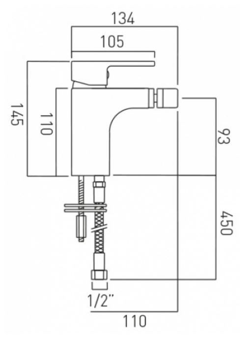 LIF-110-SB-C-P-Bidet-Mixer - Bacera | Bacera Malaysia